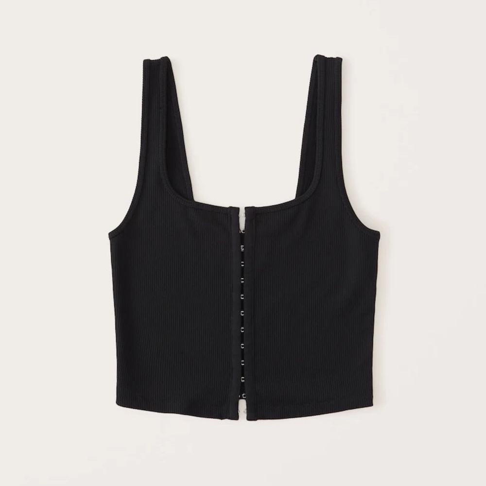 Seamless Rib Fabric Hook-and-Eye Tank